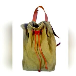 Madewell Canvas Olive Green Somerset, Drawstring Hobo Backpack